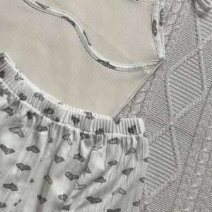 ست کراپ شلوارک دخترانه سفید