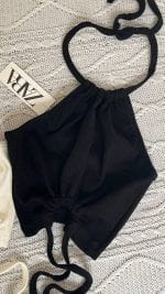 کراپ گره ای رنگ مشکی