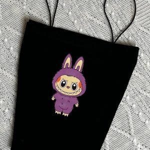 کراپ بند ماکارون لبوبو مشکی بنفش