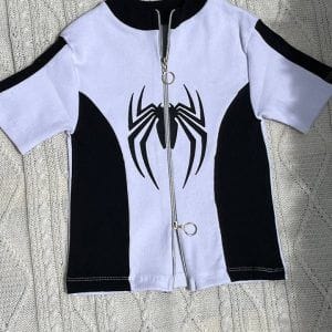 کراپ تیشرت ریسینگ طرح اسپایدر نمای کامل