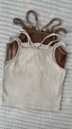 تاپ آبرنگی بندی کرم و شکلاتی