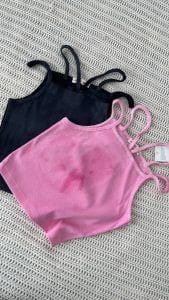 تاپ آبرنگی بندی مشکی و صورتی