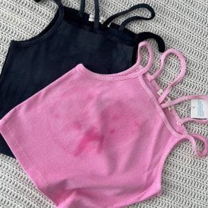 تاپ آبرنگی بندی مشکی و صورتی