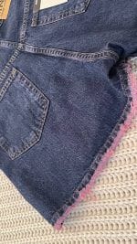 دامن شلوارکی جین سرمه ای تینت بنفش