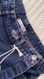 دامن شلوارکی جین سرمه ای تینت بنفش نمای کمر