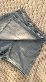 دامن شلوارکی جین یخی نمای زیر دامن