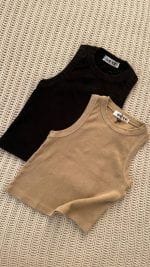 کراپ سنگشور مشکی و کرم