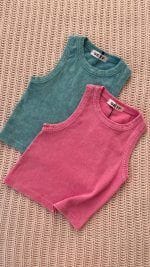 کراپ سنگشور آبی و صورتی