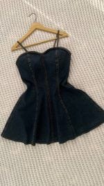 پیراهن جین دخترانه بندی کلوش