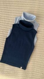 کراپ تاپ یقه اسکی آبی و سرمه ای