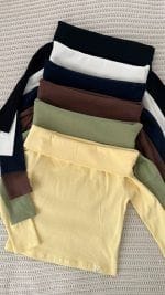 بلوز یقه قایقی کشبافت دخترانه