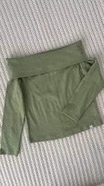 بلوز یقه قایقی کشبافت دخترانه سبز ماچا