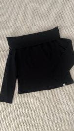 بلوز یقه قایقی کشبافت دخترانه مشکی