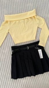 بلوز یقه قایقی کشبافت دخترانه