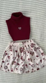 ست تاپ شرتک طرح قلب