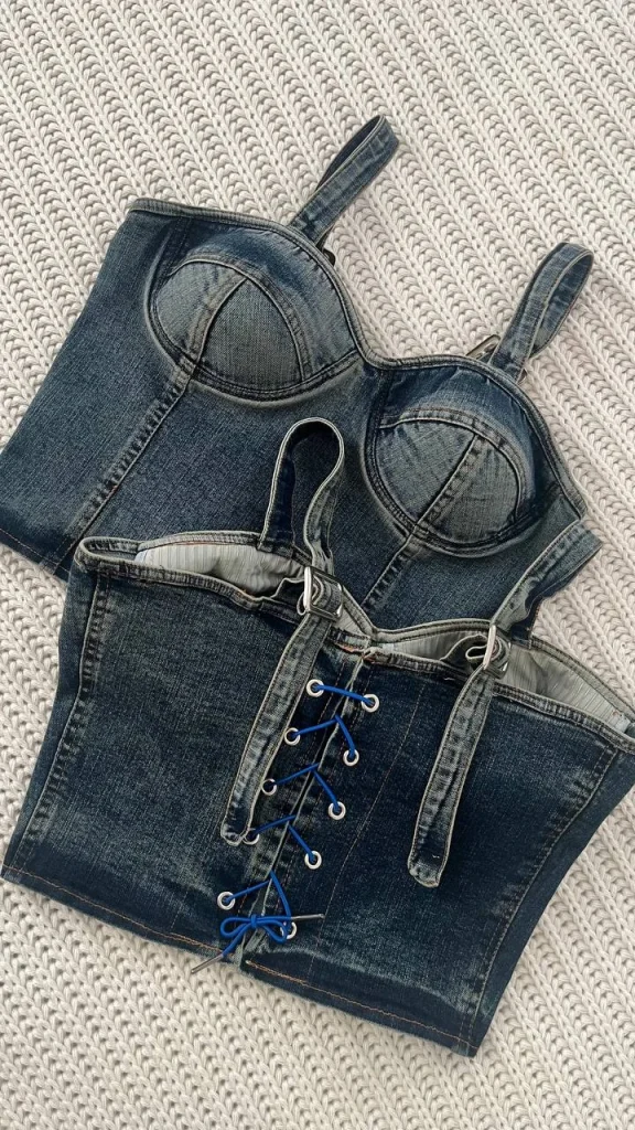 کراپ تاپلکس جین نمای جلو و پشت