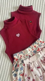 ست پاییزه تاپ و شرتک دخترانه