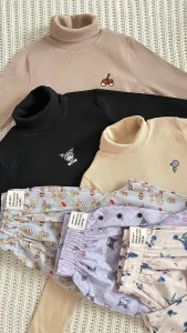 ست دخترانه یقه اسکی و شلوار ترند